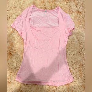 SHEIN Pink Square Neck Tee Shirt Size Small (4)